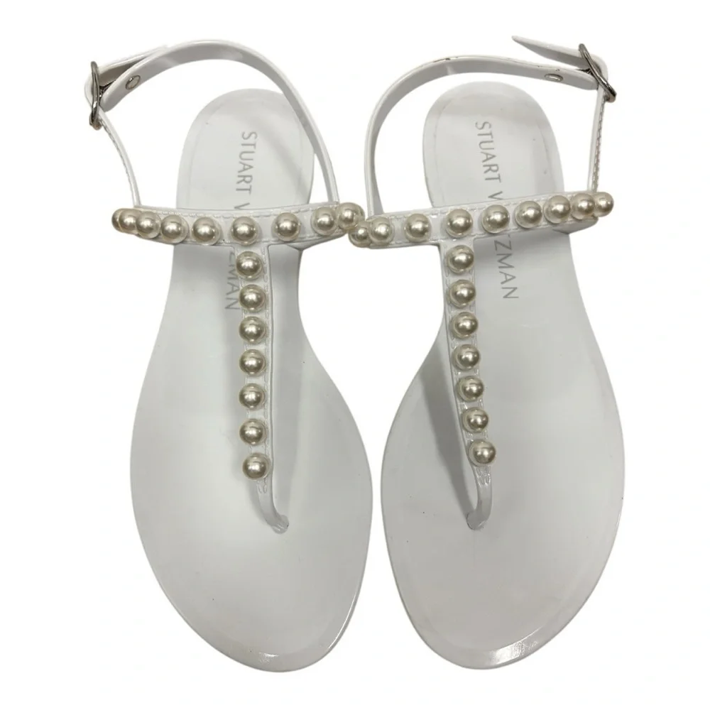 Stuart Weitzman Goldie Jelly Sandals White Size 8